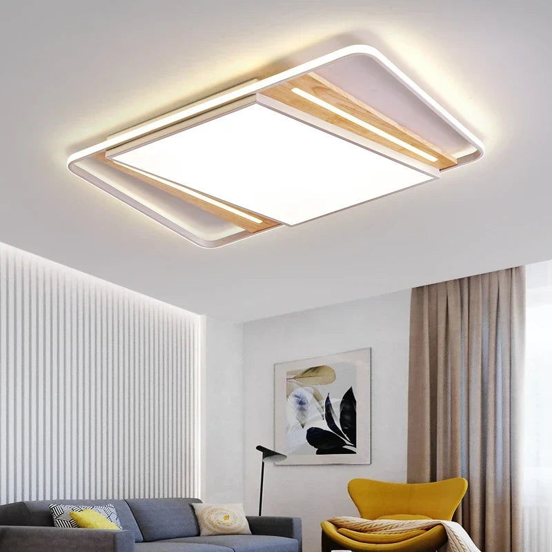 Square log ceiling light