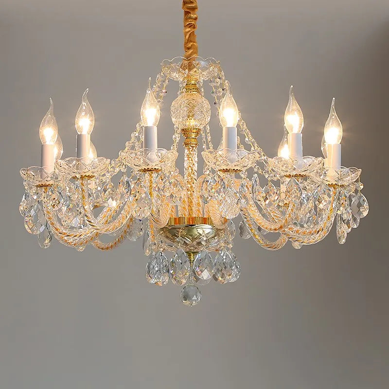 Gold crystal chandelier
