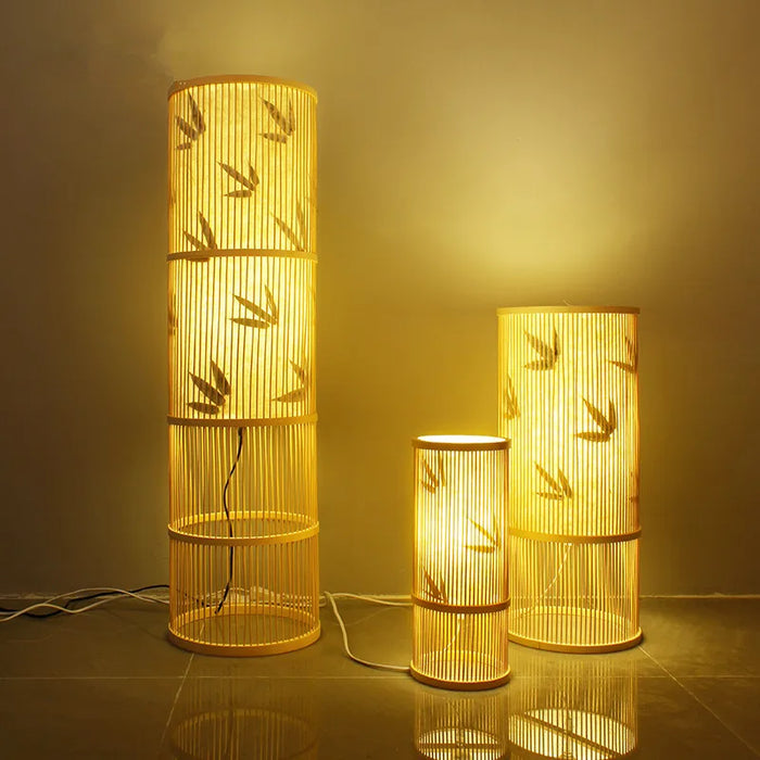 Bamboo floor lamp