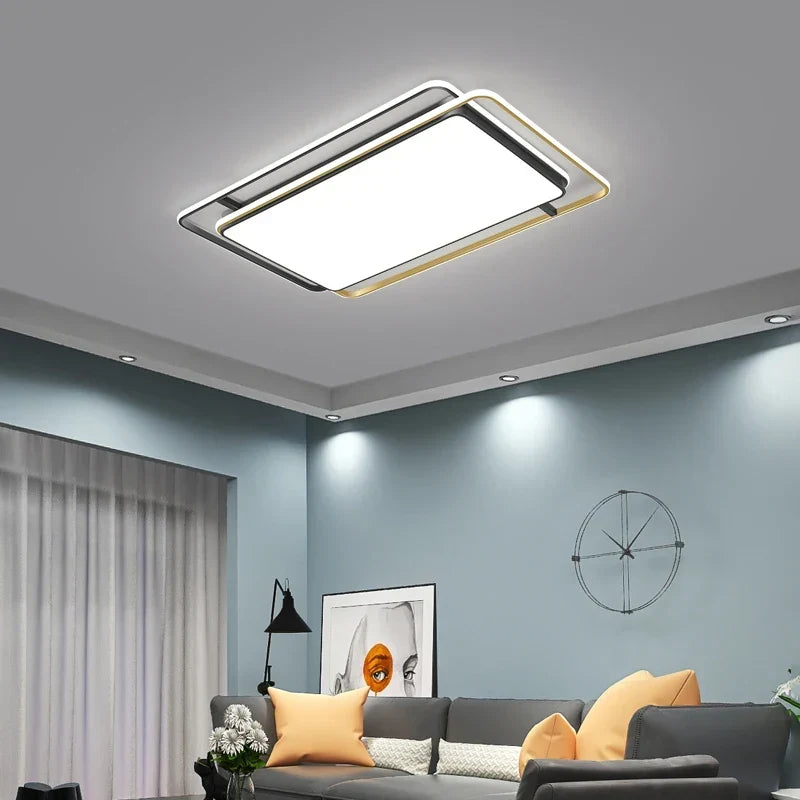 Geometric black ceiling light