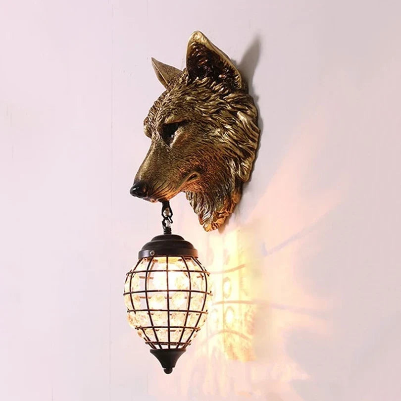 Resin Wolf Wall Light, view 3