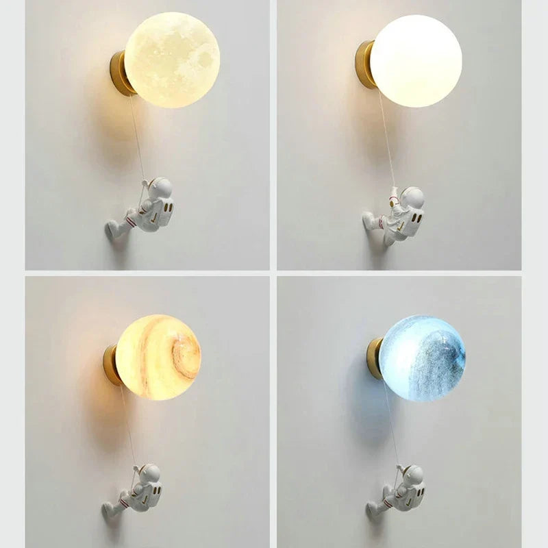 Kids astronaut wall light