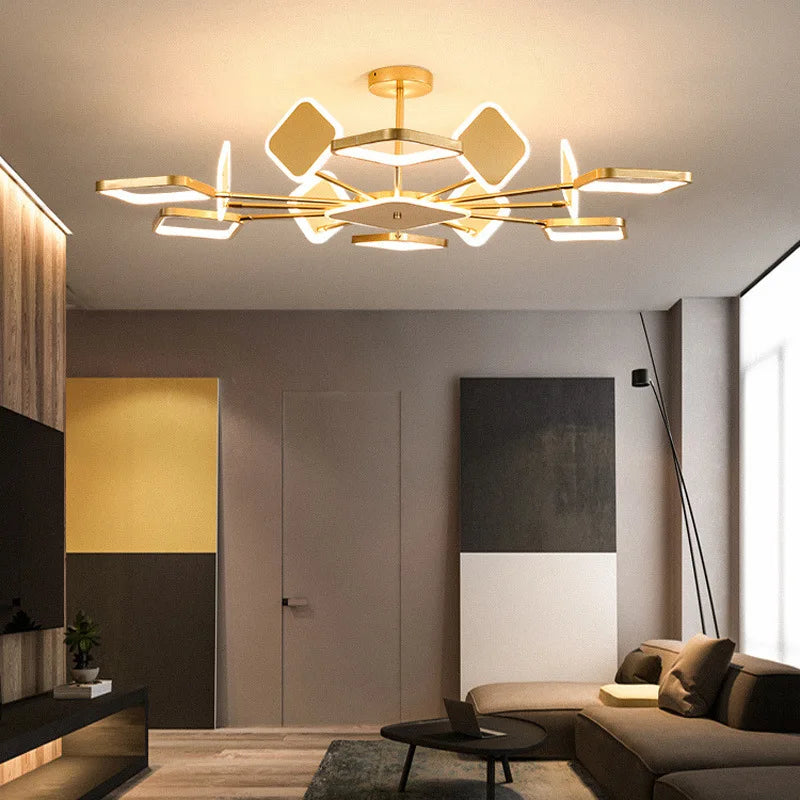 Square LED chandelier