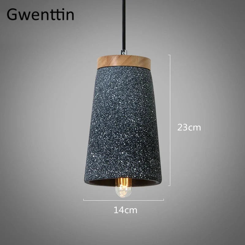 Cement and Wood Pendant, view 7