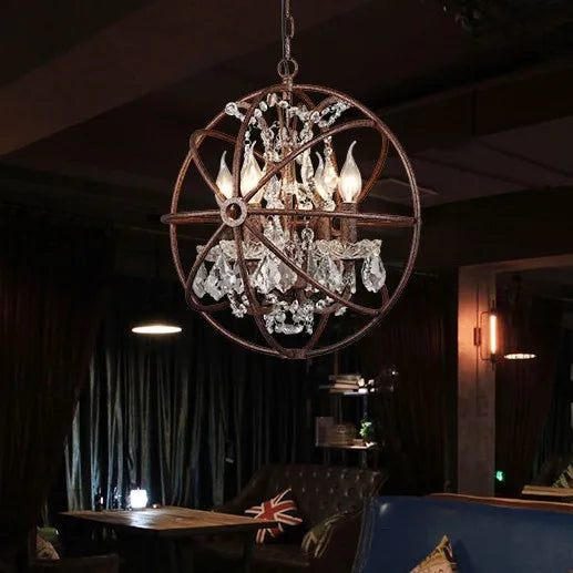Industrial crystal chandelier