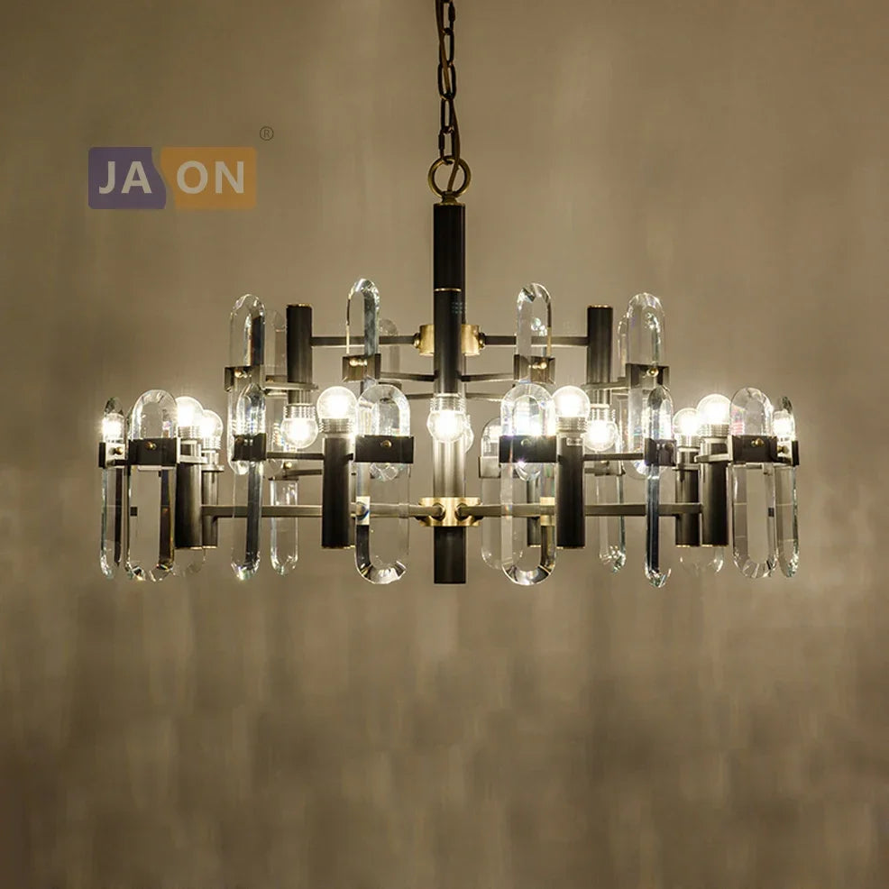 Gold crystal chandelier