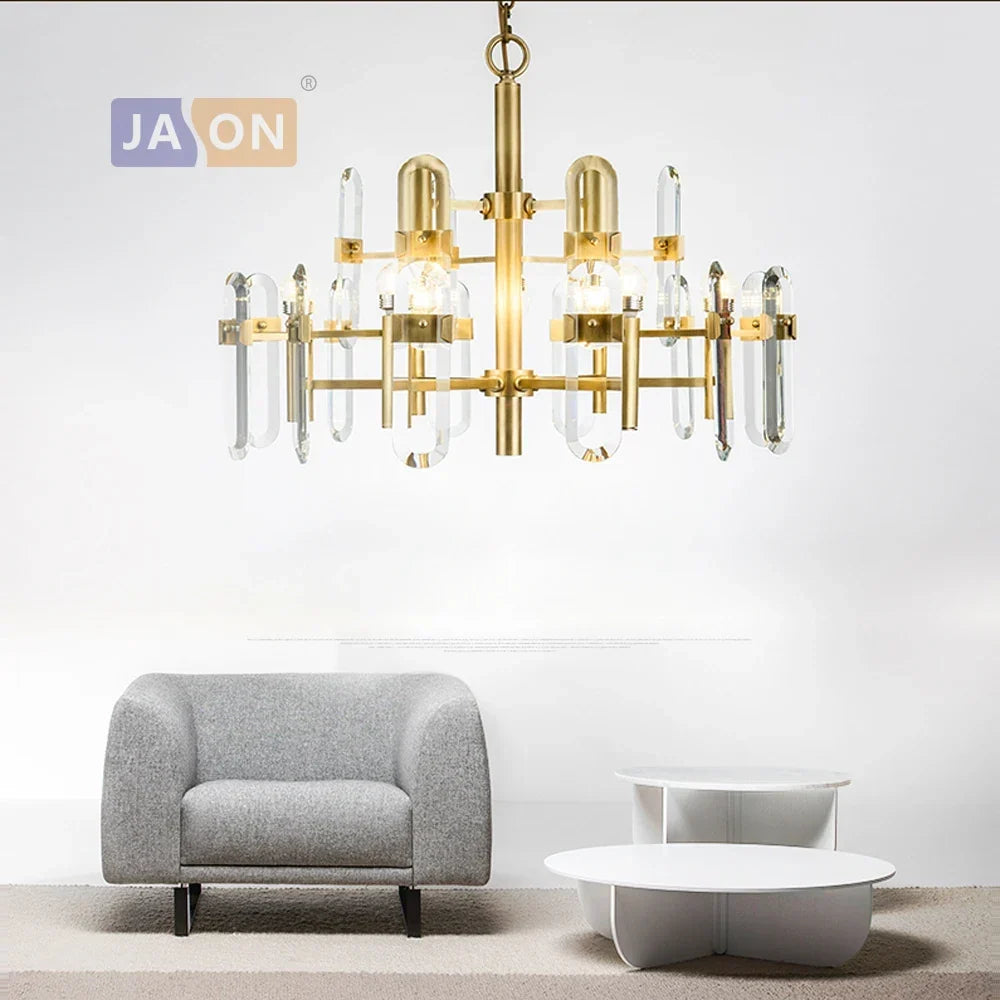 Gold or Black Crystal Chandelier, view 4