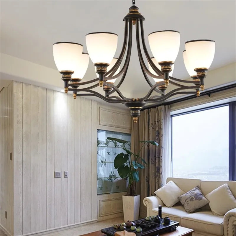 Upward glass chandelier
