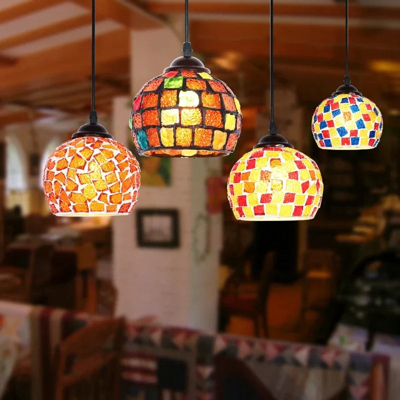Mosaic pendant in a hotel lobby
