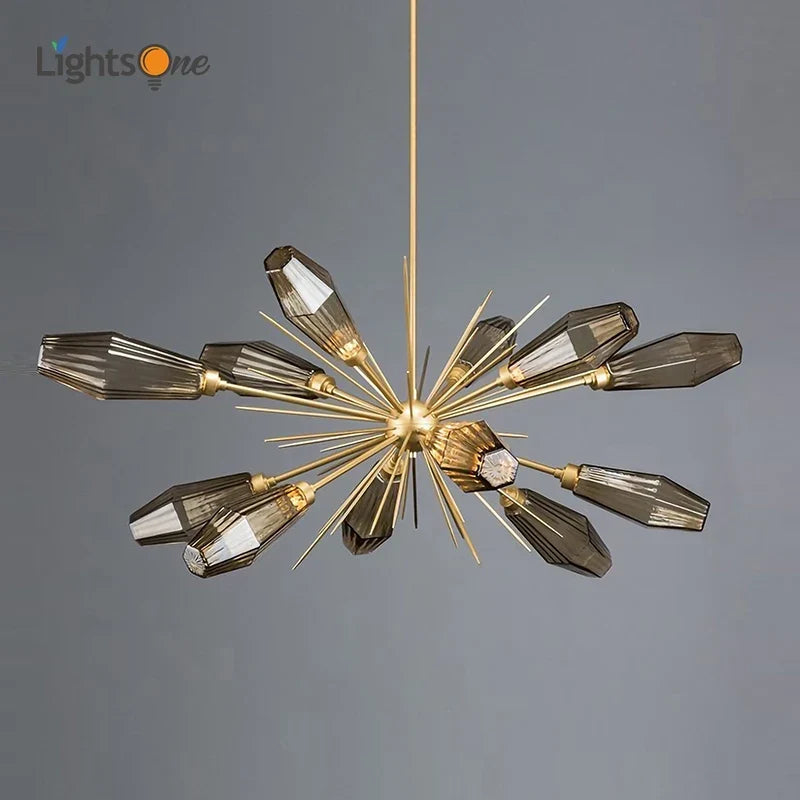 Postmodern glass chandelier
