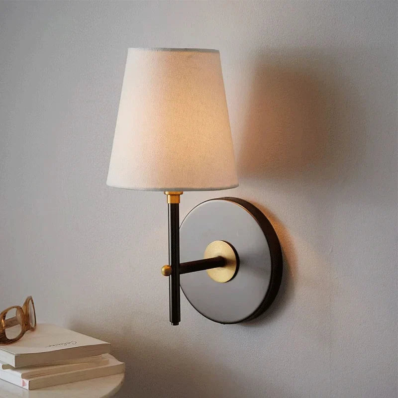 Mid-century fabric wall light