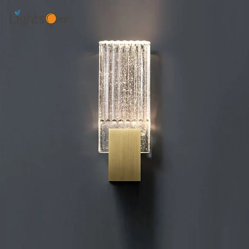 Clear crystal wall light