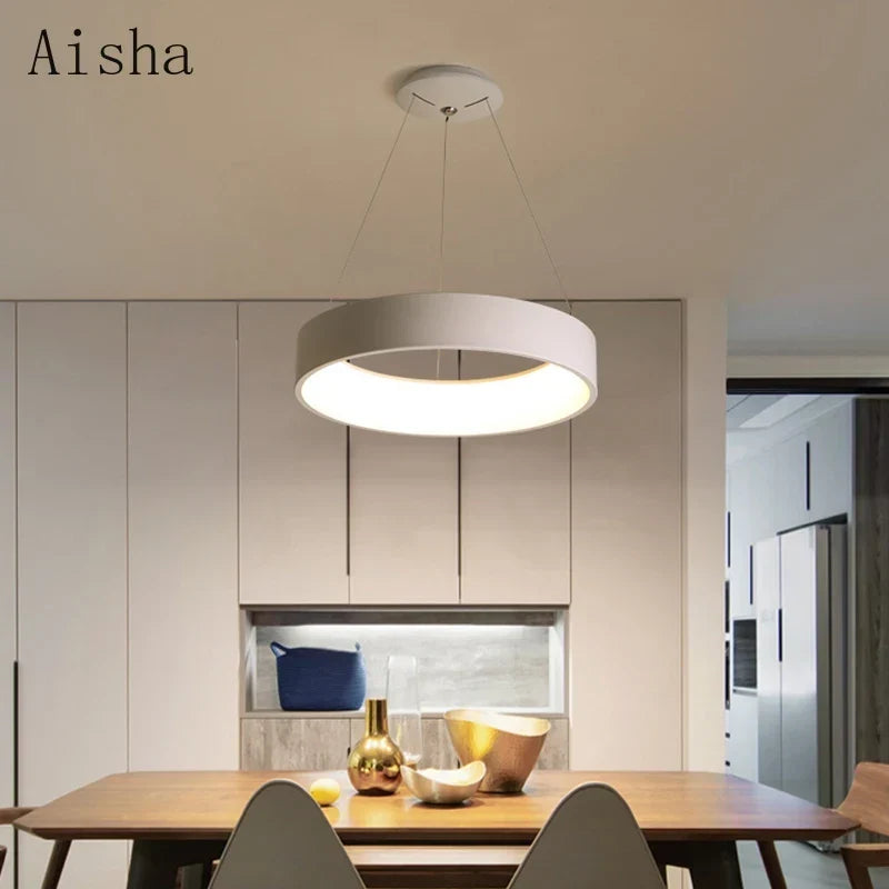 White LED pendant in a living room