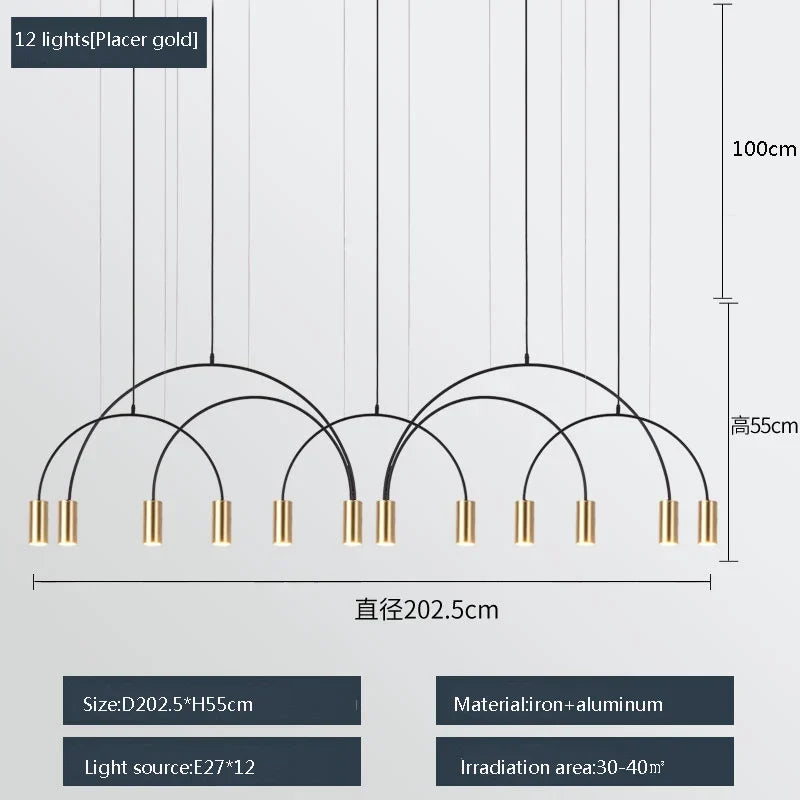 Modern Multi-Light Pendant, view 14