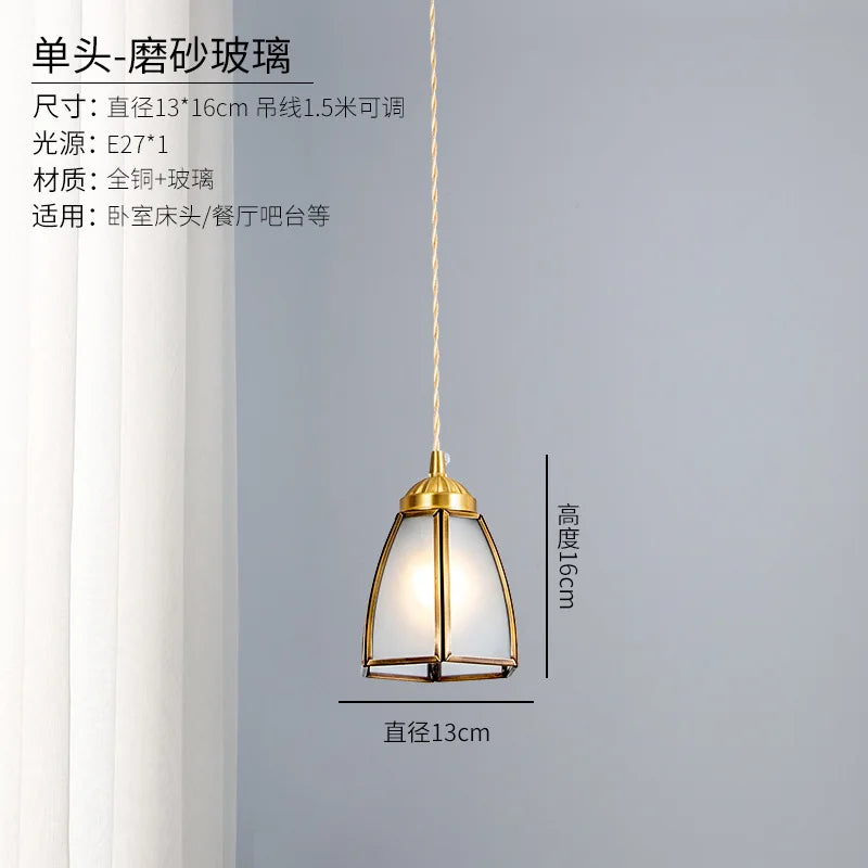 Japanese Glass Copper Pendant, view 10