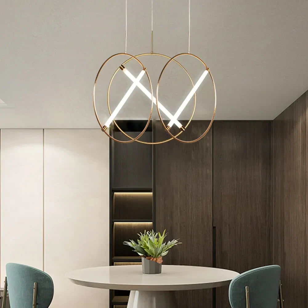 Ring pendant in a living room