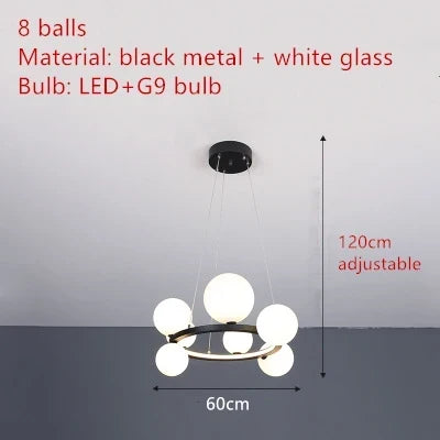 Black Glass Ball Pendant, view 8