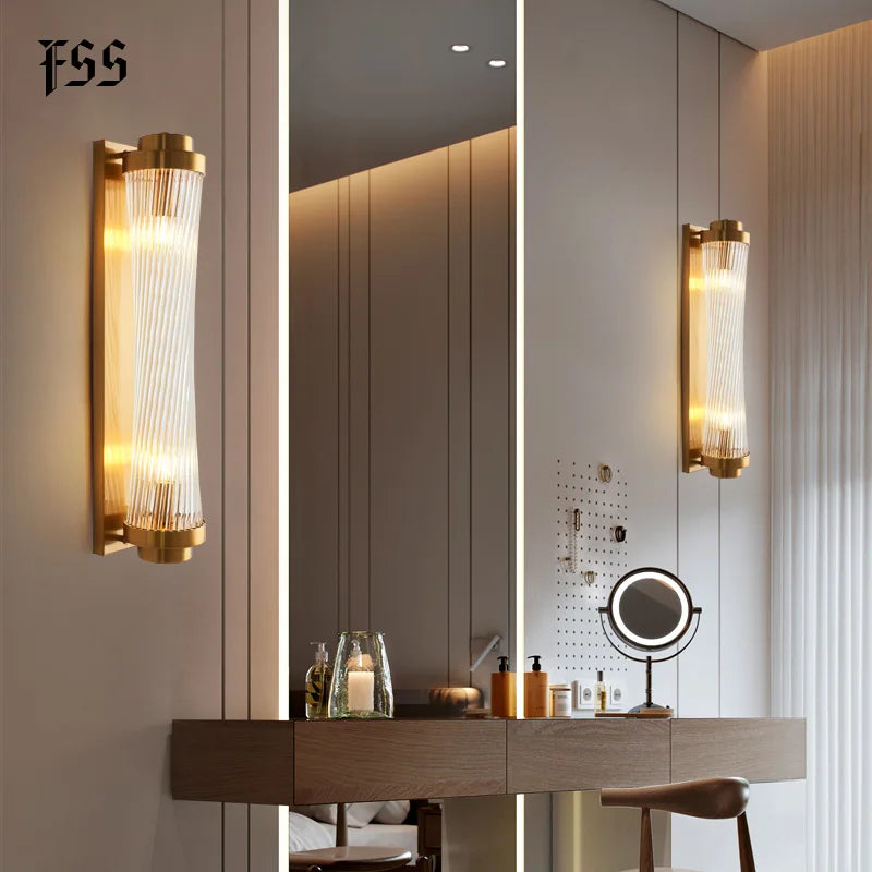 Modern crystal glass wall light