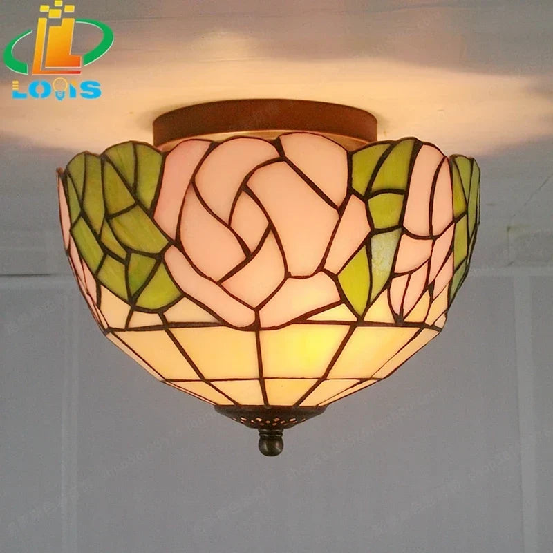 Sunflower stained glass light