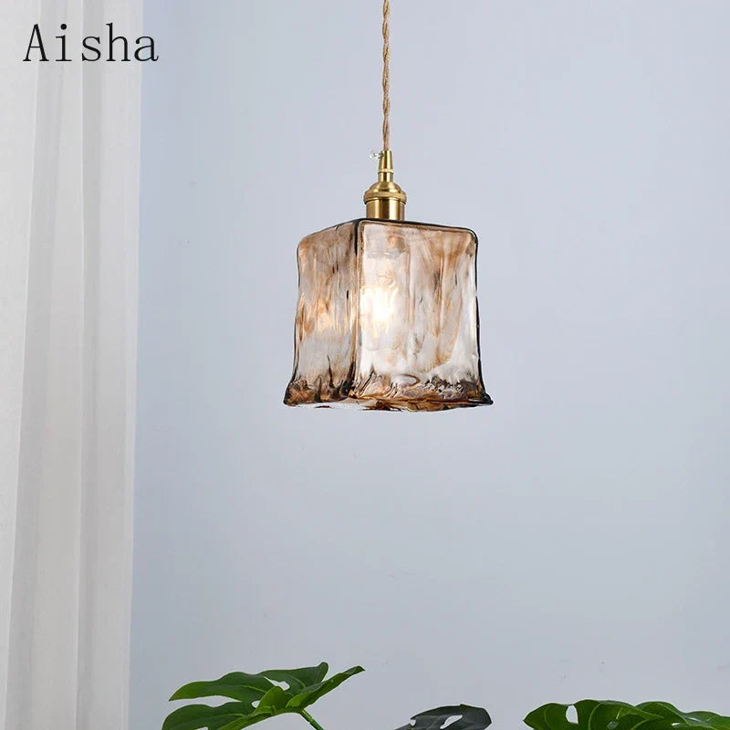 Retro Industrial Glass Pendant, view 3