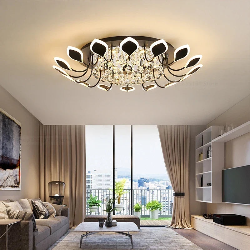 Clear crystal ceiling light