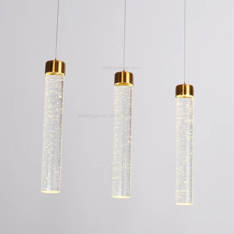 Bubble crystal pendant in a cafe