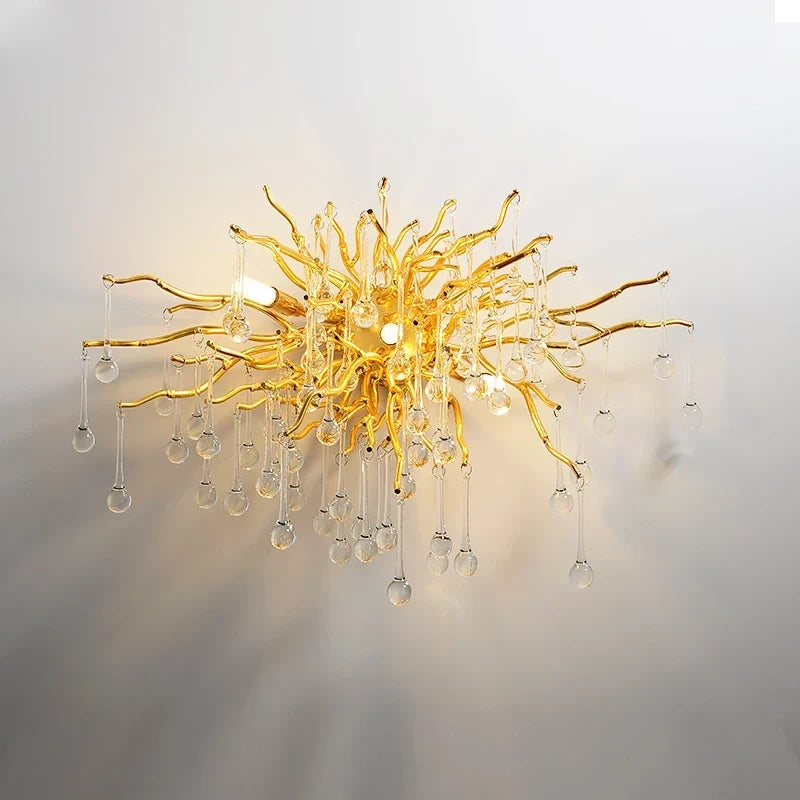 Silver crystal sconce