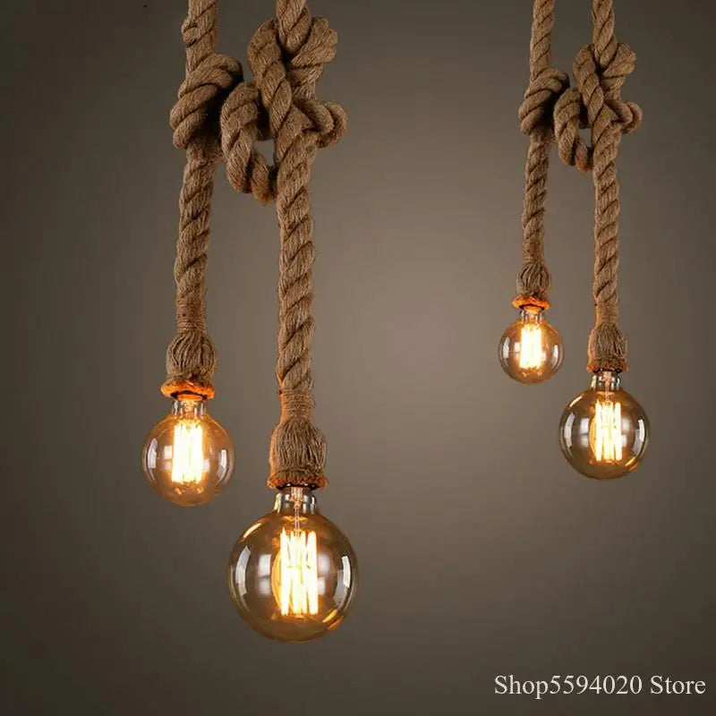 Double hemp rope pendant over a bar