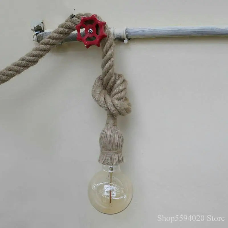 Vintage Hemp Rope Pendant, view 5