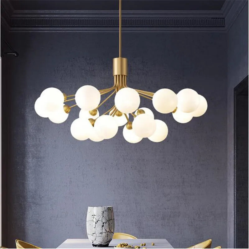 Glass ball chandelier