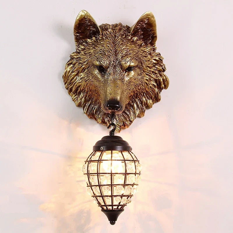 Resin Wolf Wall Light, view 7