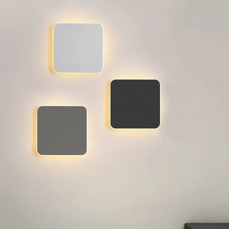 Square touch light on a staircase