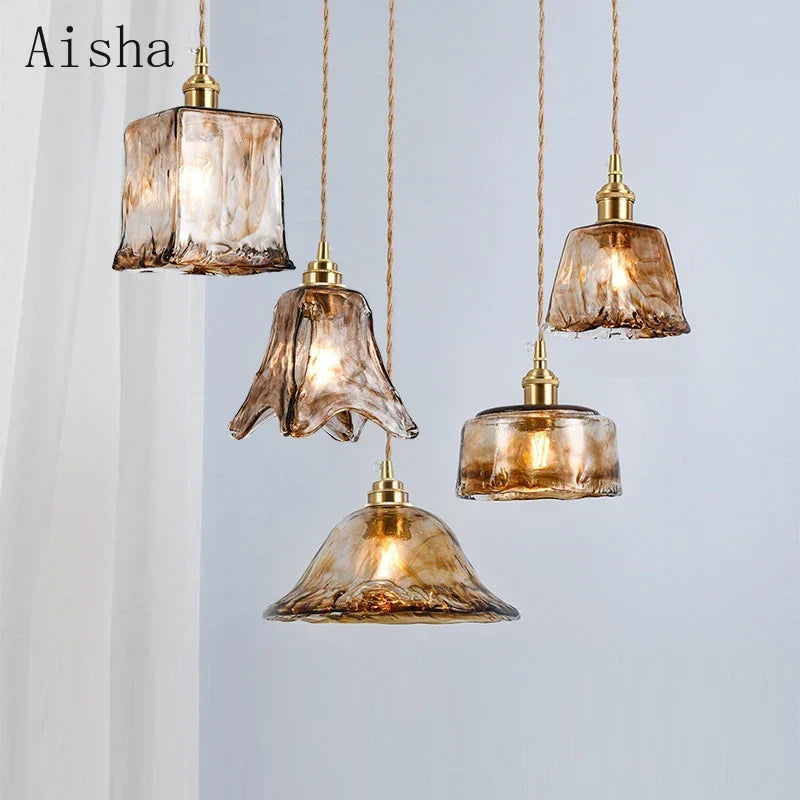 Retro industrial glass pendant