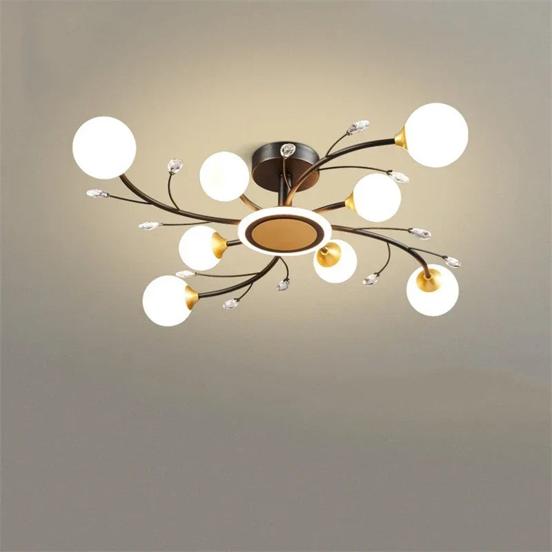 Gold multi-light flush mount