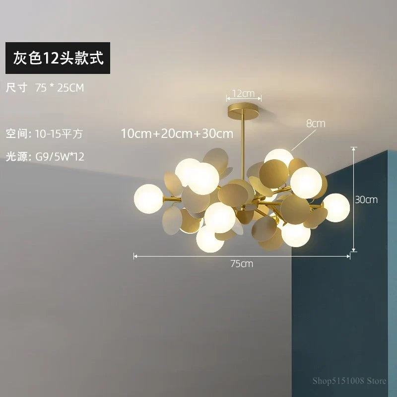 Acrylic Flower LED Chandelier, view 10