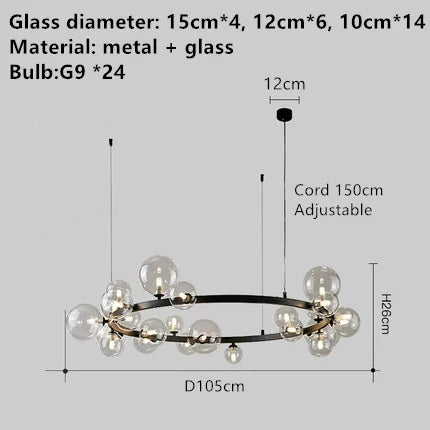 Black Glass Ball Pendant, view 22