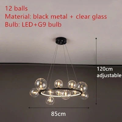 Black Glass Ball Pendant, view 18
