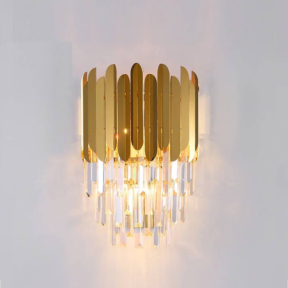 Bright crystal sconce