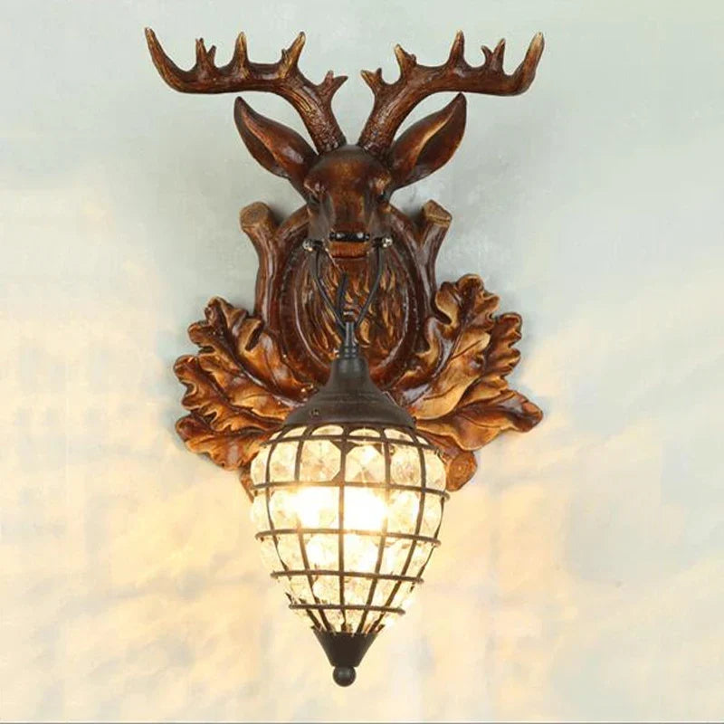 Wood Deer Head Sconce, view 7