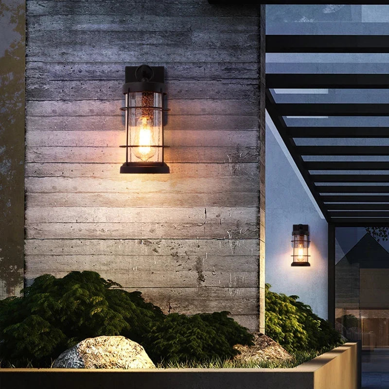 Black Outdoor Wall Light, view 3