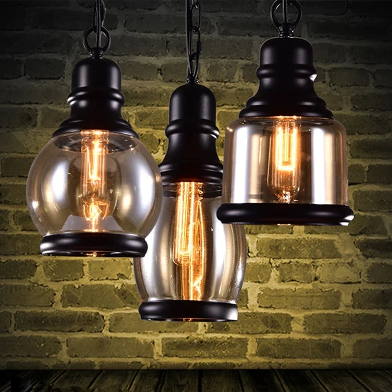 Vintage glass bar pendant
