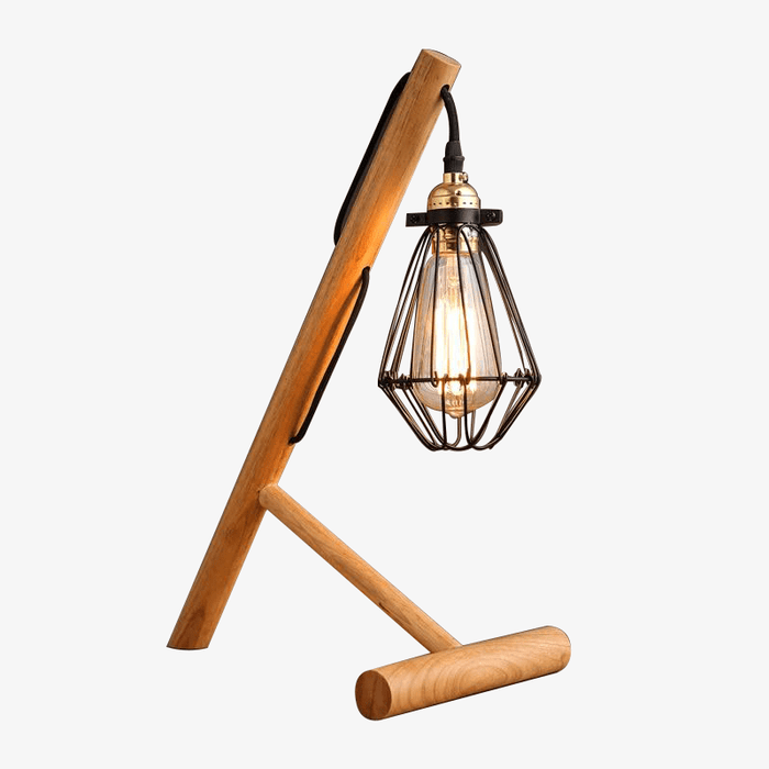 Wood table lamp