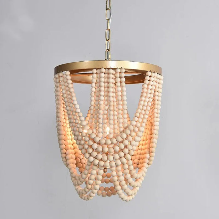 Wood bead kids chandelier