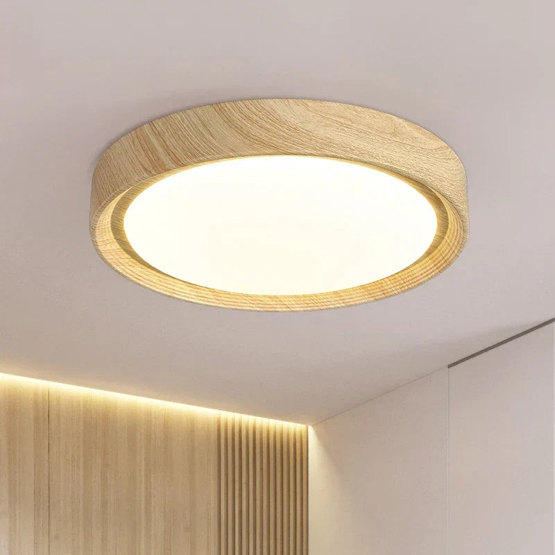 Walnut LED flush mount