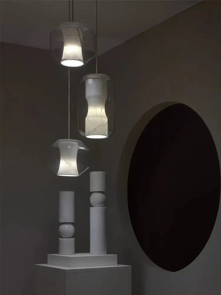 Glass marble lamp