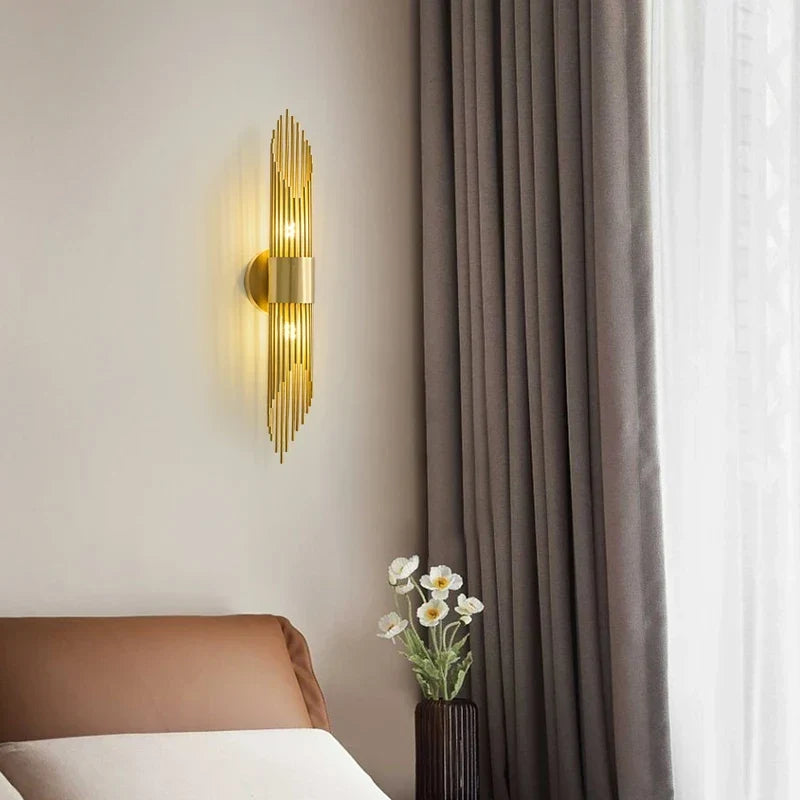Retro luxury copper wall light