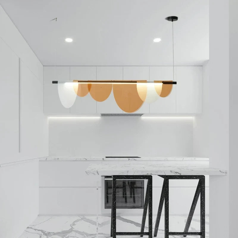 Minimalist arc chandelier