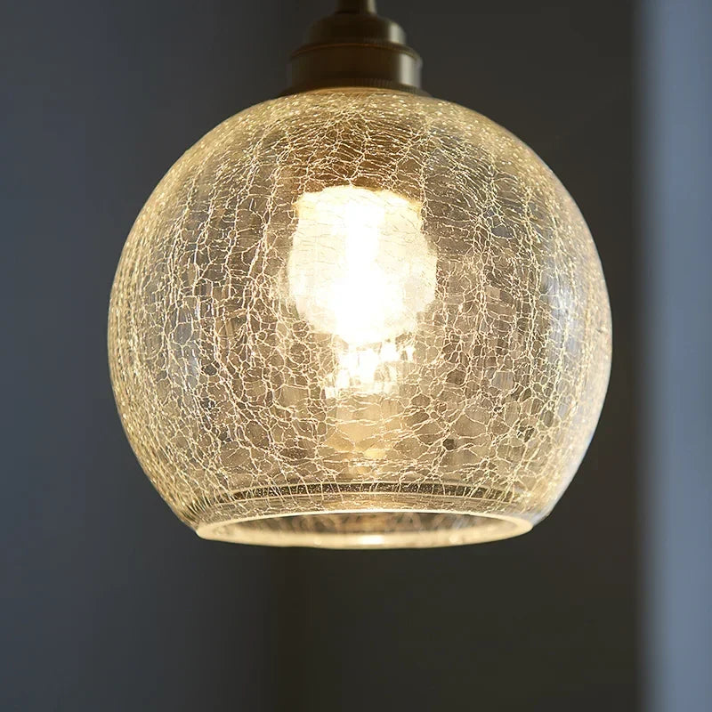 Vintage Crackle Glass Pendant, view 4