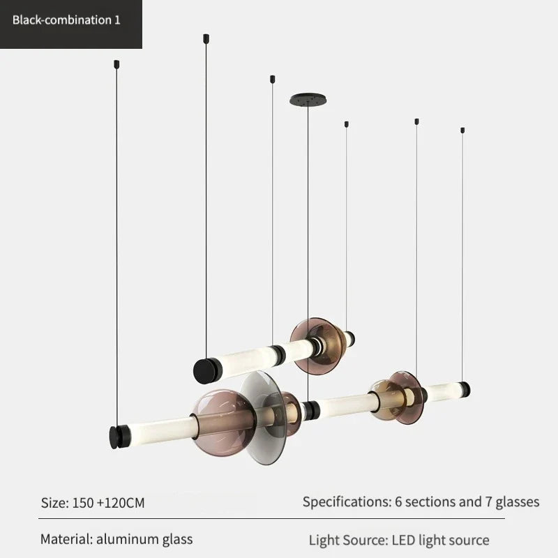 Glass Linear Chandelier, view 15