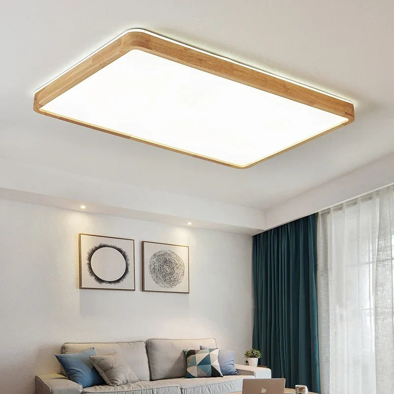 Solid wood flush mount
